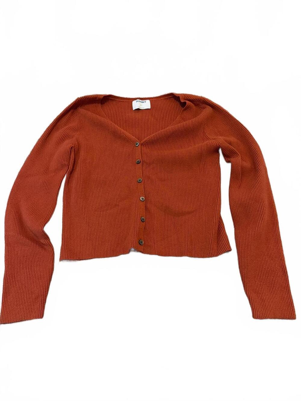 Old Navy Womens Rust Button-Up Cardigan Medium - Cozy Knit Sweater